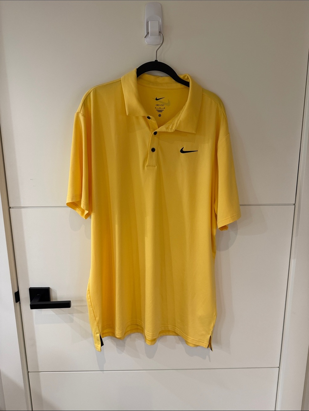 Nike Men's Bright Yellow Golf  Polo with Black Swoosh